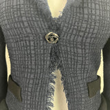 Chanel Navy Sparkle Wool & Silk Tuxedo Jacket XS/XXS