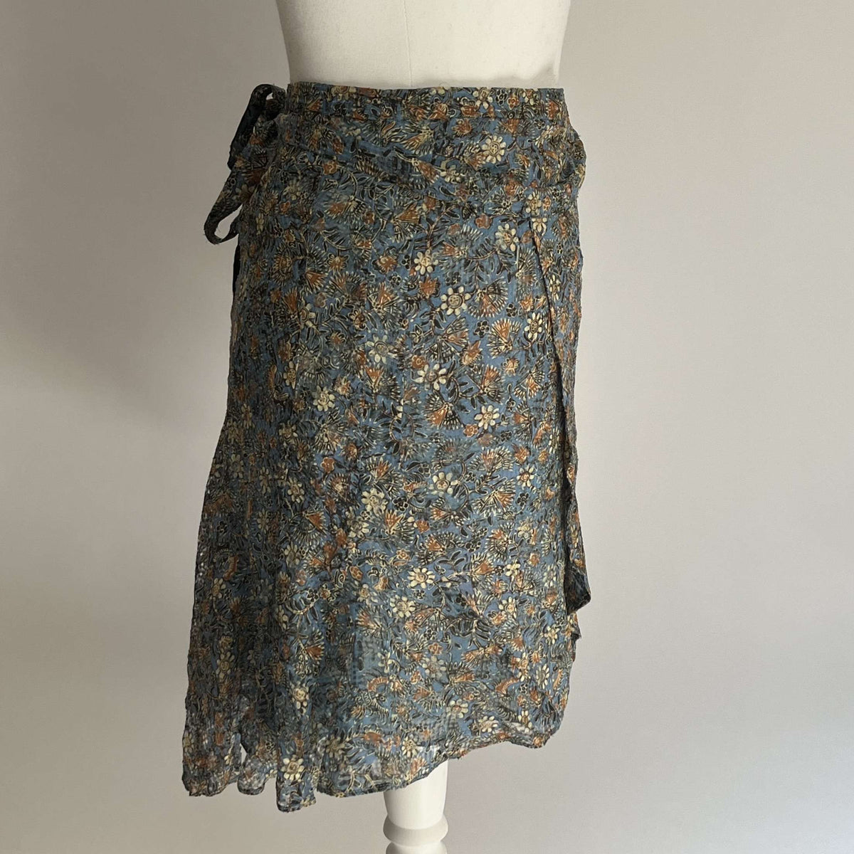 Isabel Marant Blue Floral Chiffon Wrap Skirt S