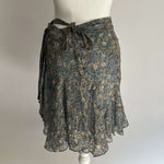 Isabel Marant Blue Floral Chiffon Wrap Skirt S