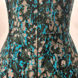 J Mendel $6000 Aqua & Bronze Brocade Evening Gown M