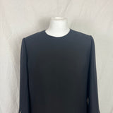Valentino Black Wool & Silk Petal Cuff Shift Dress S