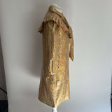 Bathsheva £270 Gold Holographic Prairie Dress XS