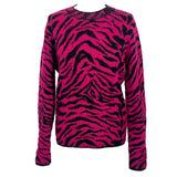 Saint Laurent Pink Zebra Print Mohair Jumper S