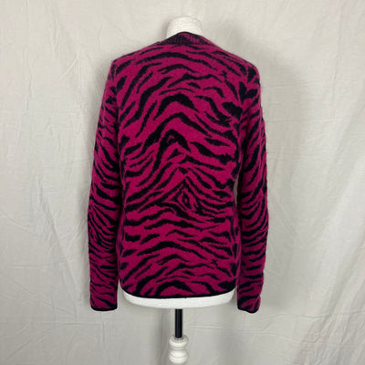 Saint Laurent Pink Zebra Print Mohair Jumper S