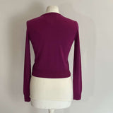 Carolina Herrera Brand New £800 Magenta Silk & Cotton Cardigan XS