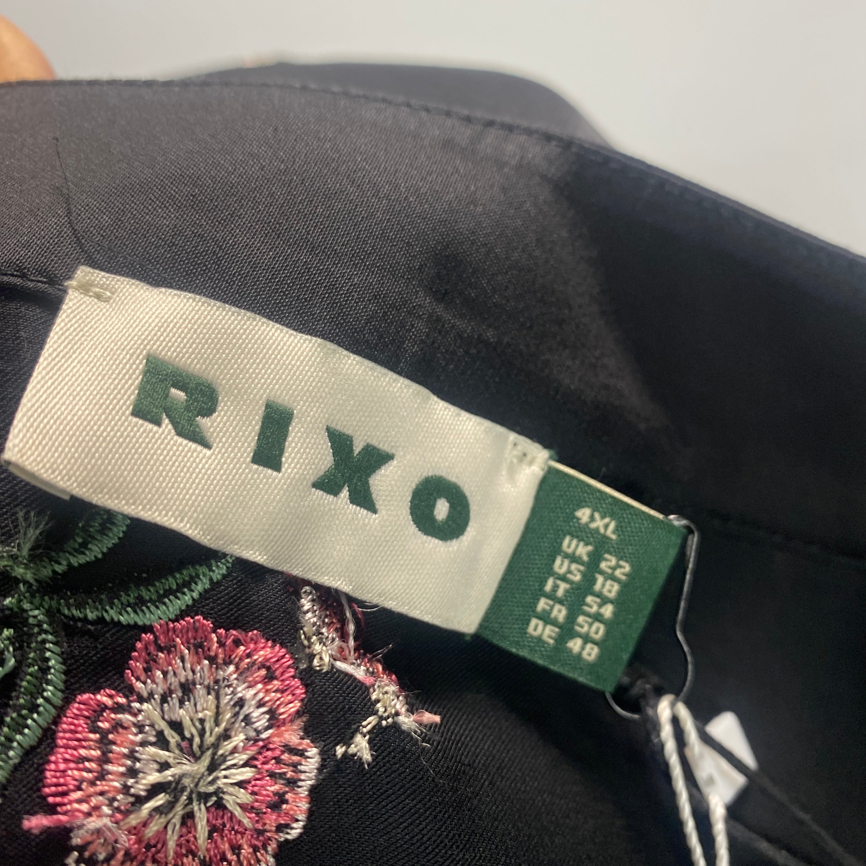 Rixo New £245 Black Blossom Embroidery Jayce Jacket 4XL