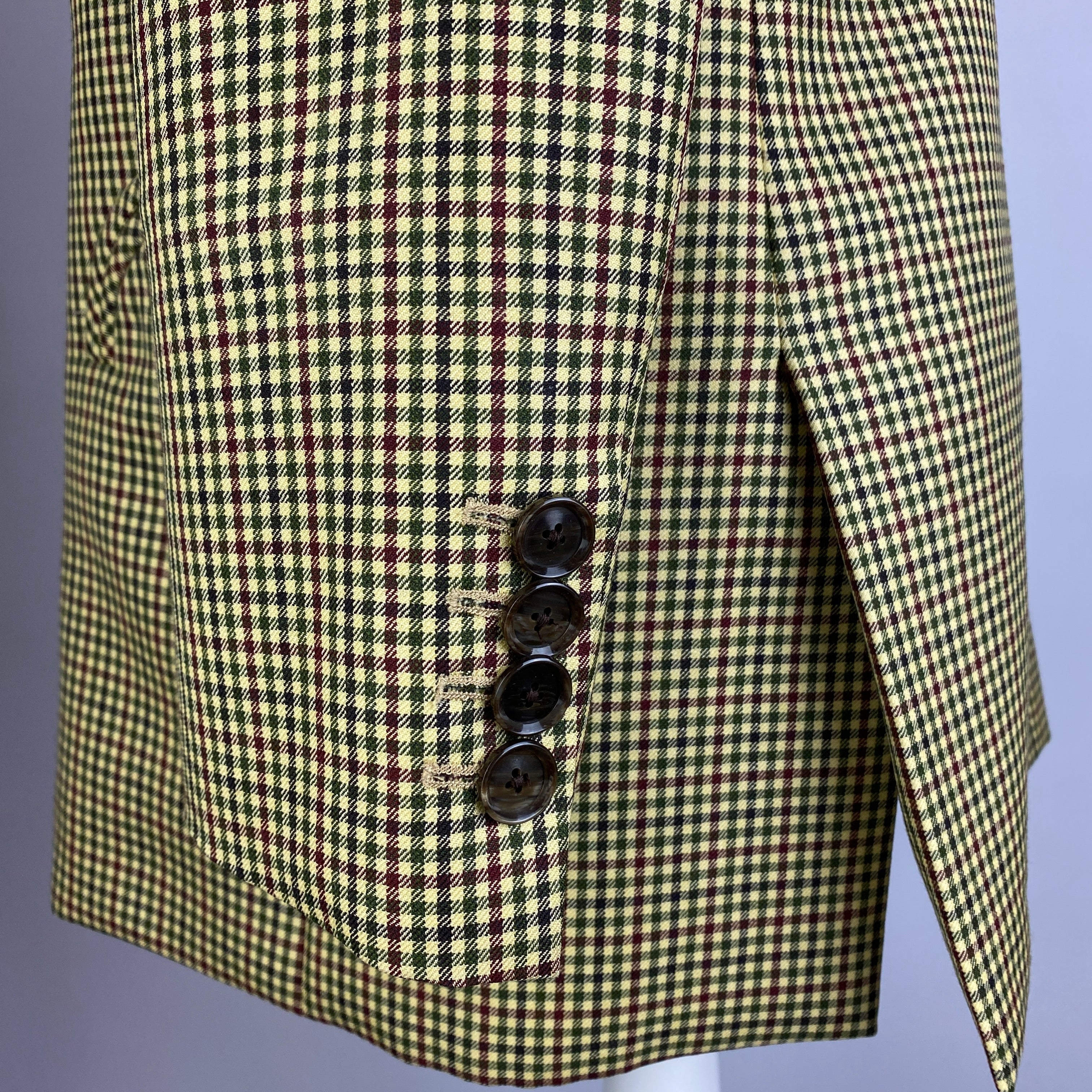 Blaze Milano £1475 Yellow Check Wool & Silk Everynight Blazer M