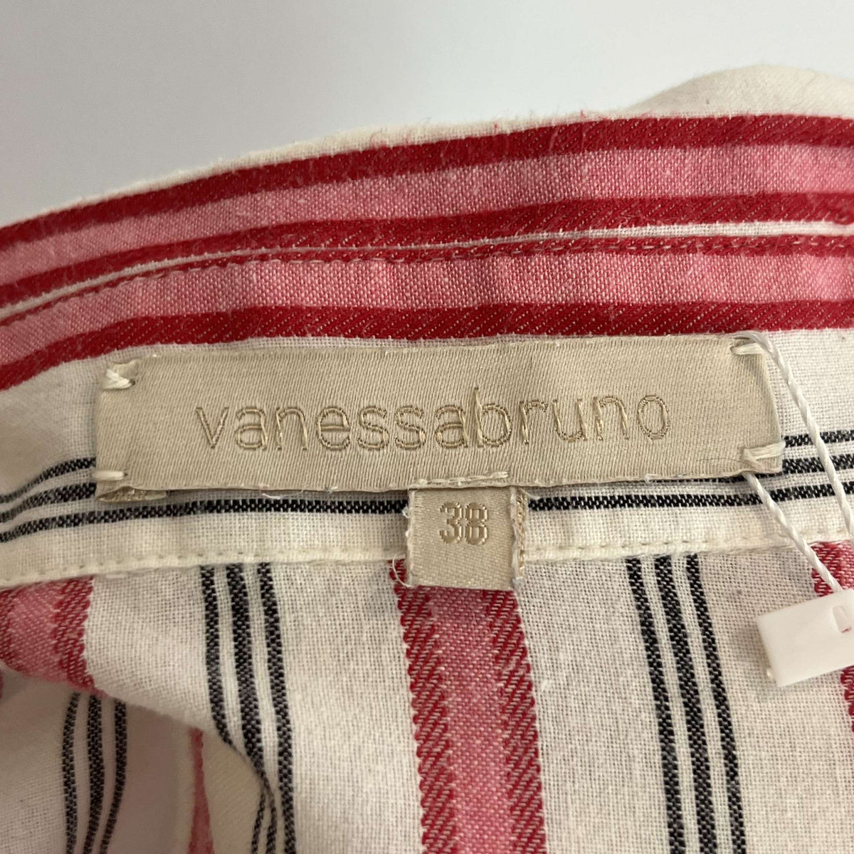 Vanessa Bruno Red & Black Stripe Linen Shirt S