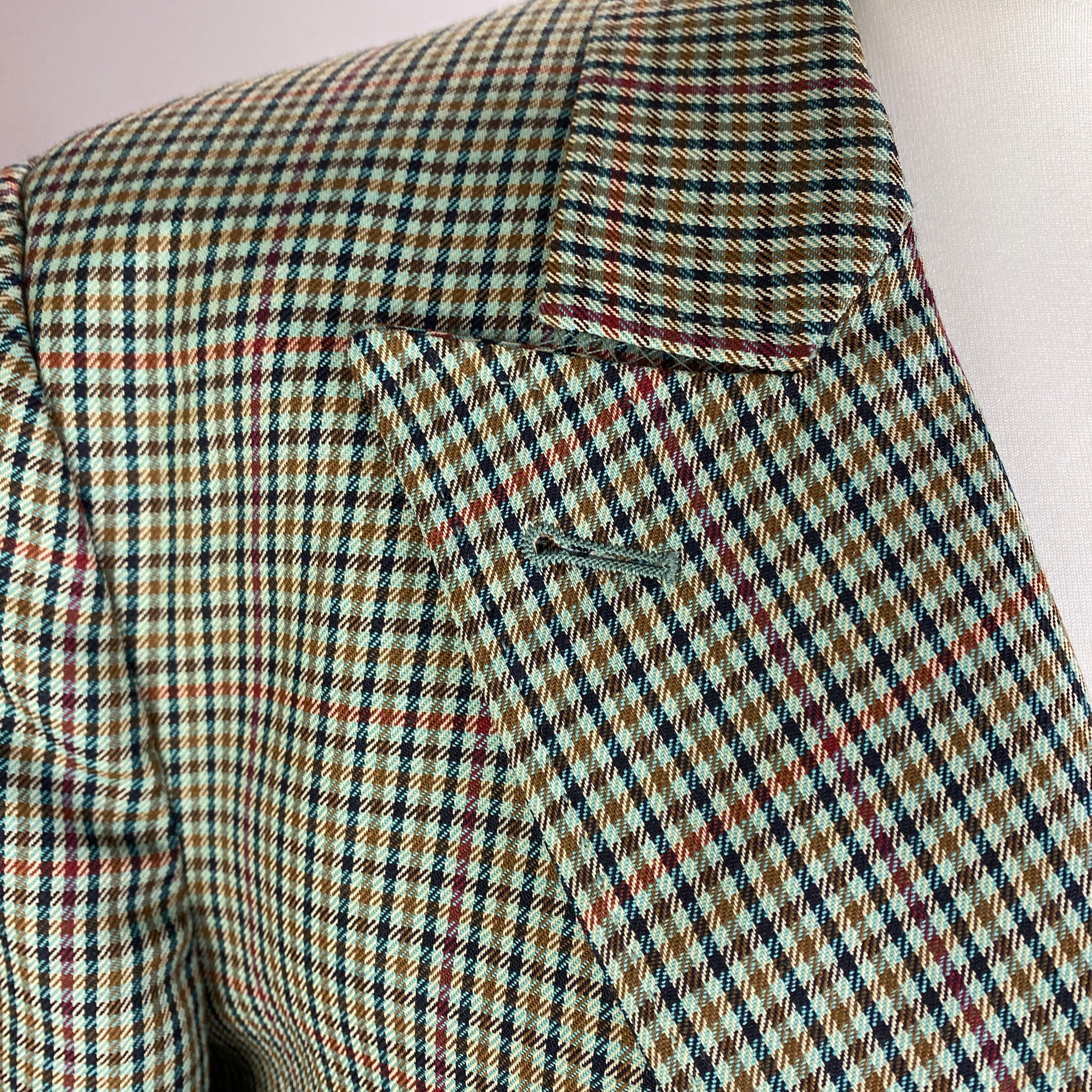 Blaze Milano £1475 Teal Check Wool Everynight Blazer M