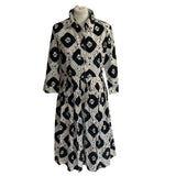 Samantha Sung £780 Black Ink Patterned Shirt Dress S