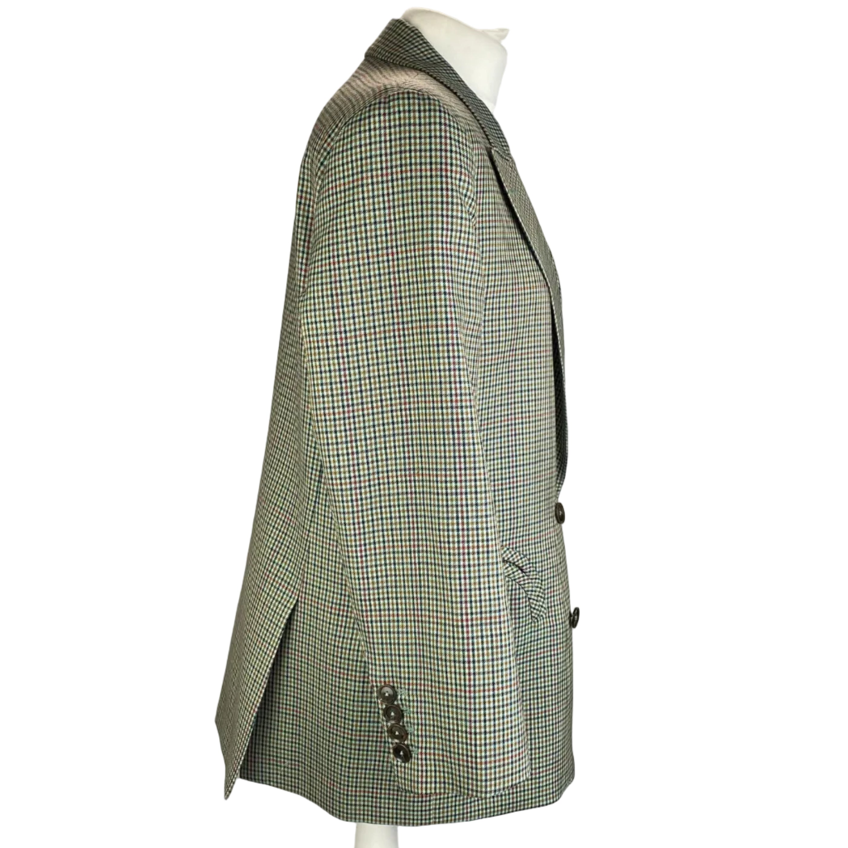 Blaze Milano £1475 Teal Check Wool Everynight Blazer M
