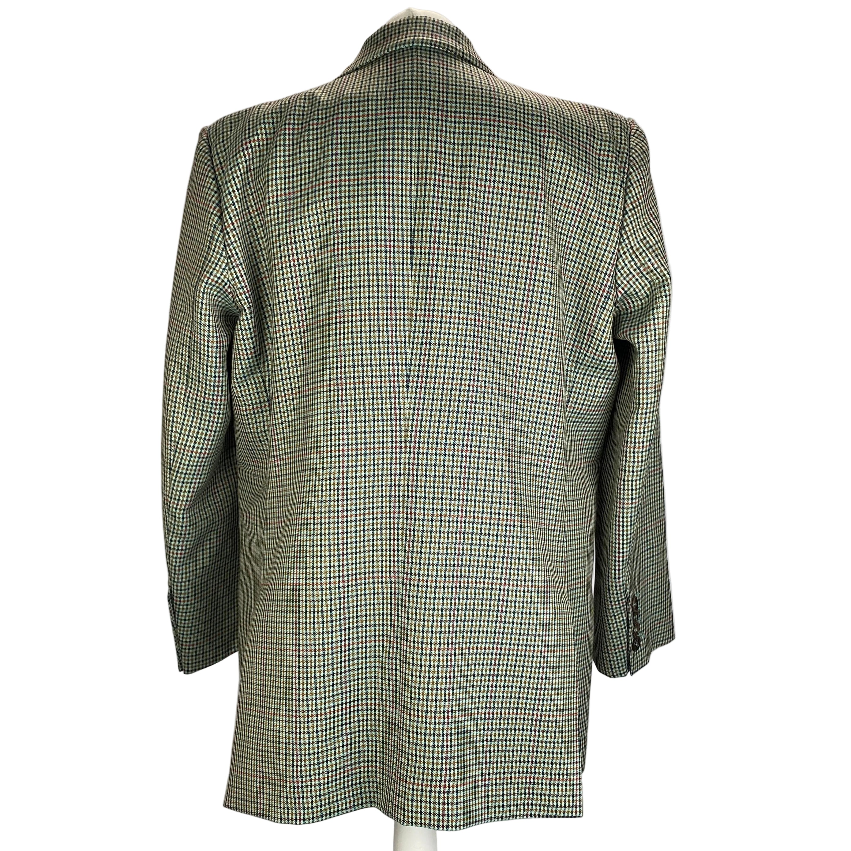 Blaze Milano £1475 Teal Check Wool Everynight Blazer M