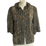 Isabel Marant Blue Floral Ruffle Blouse XXS/XS/S/M