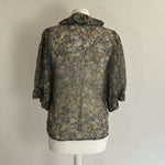 Isabel Marant Blue Floral Ruffle Blouse XXS/XS/S/M