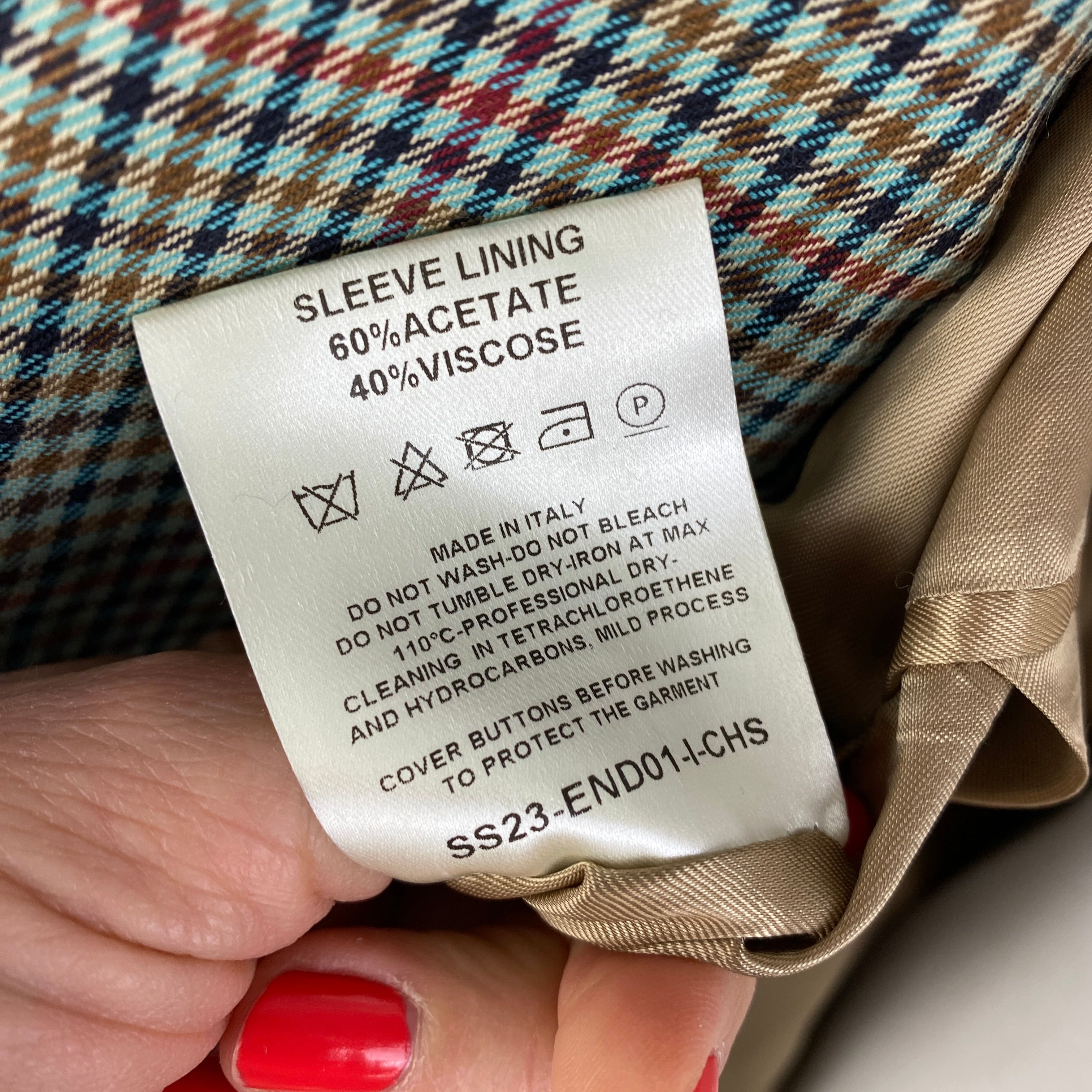 Blaze Milano £1475 Teal Check Wool Everynight Blazer M