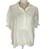 Me&Em Cream Lace Trim Blouse M