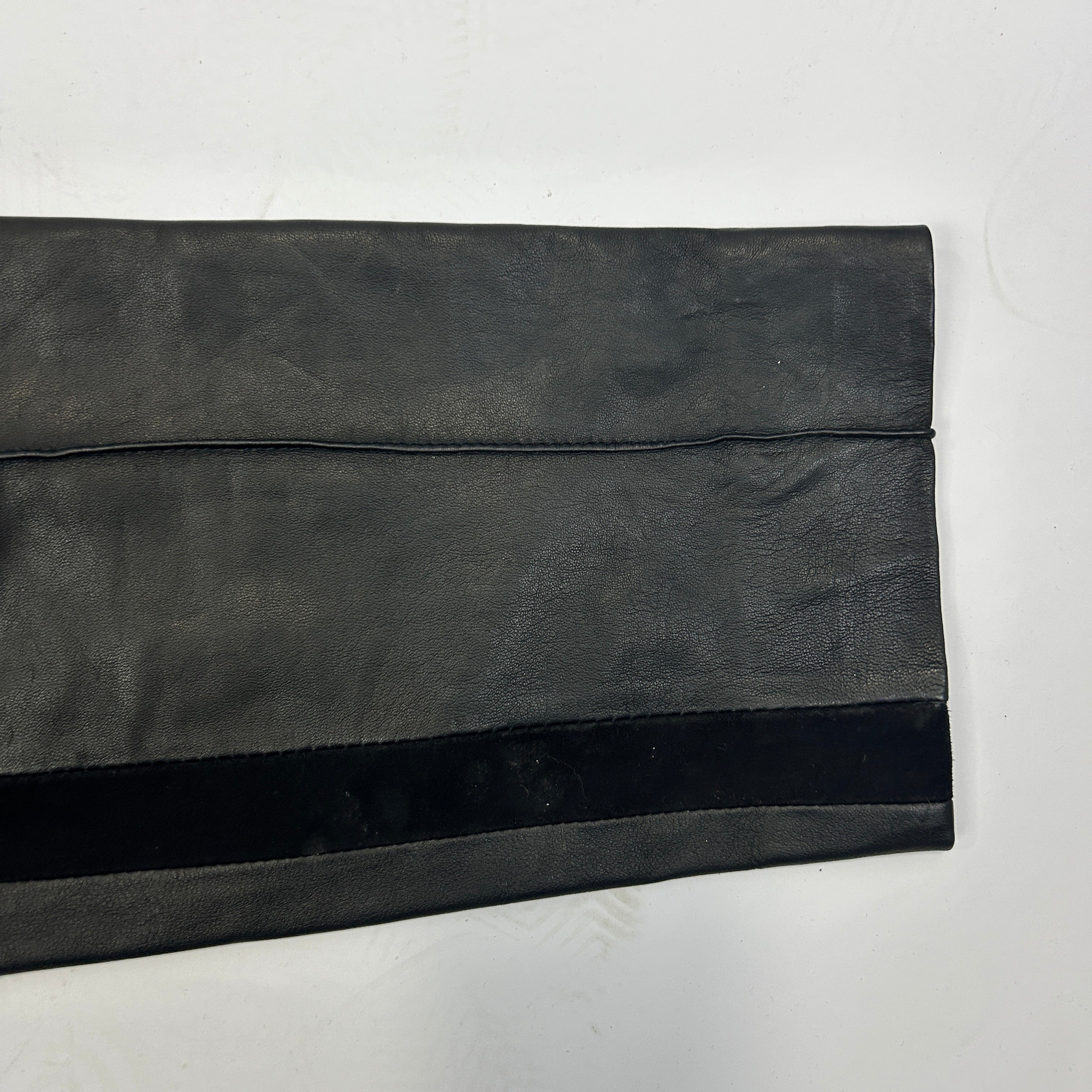 Me&Em Black Leather Side Stripe Trousers XS