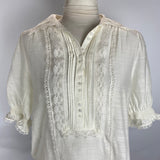 Me&Em Cream Lace Trim Blouse M