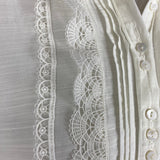 Me&Em Cream Lace Trim Blouse M