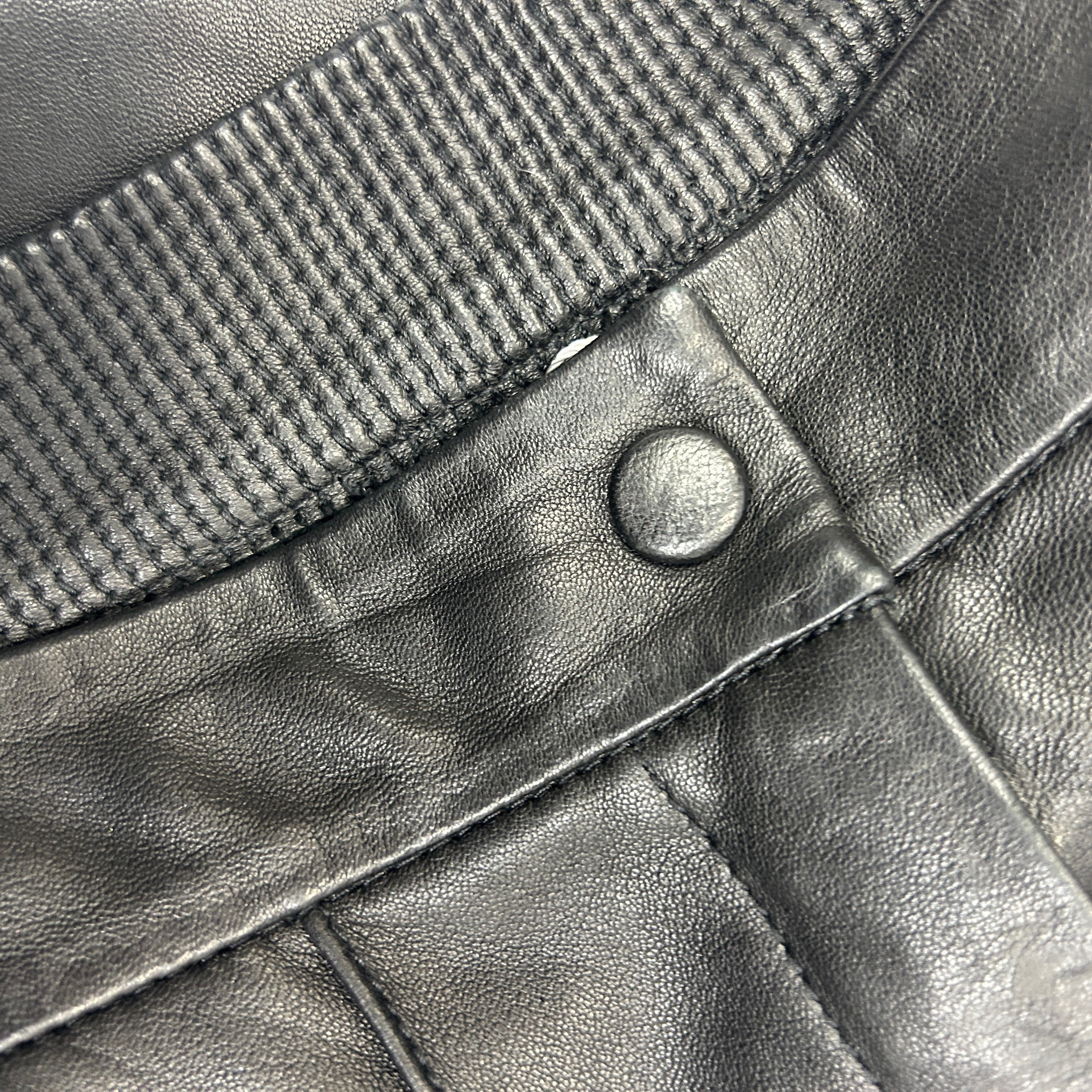 Me&Em Black Leather Side Stripe Trousers XS