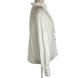 Sezane New White Broderie Anglais Trim Blouse L