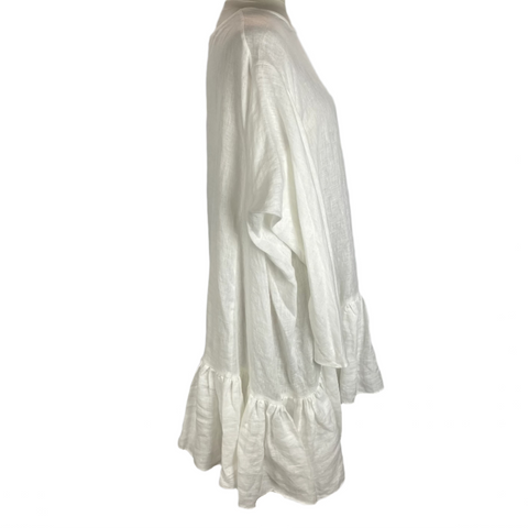 Maison D-Due New White Linen Dress M/L/XL