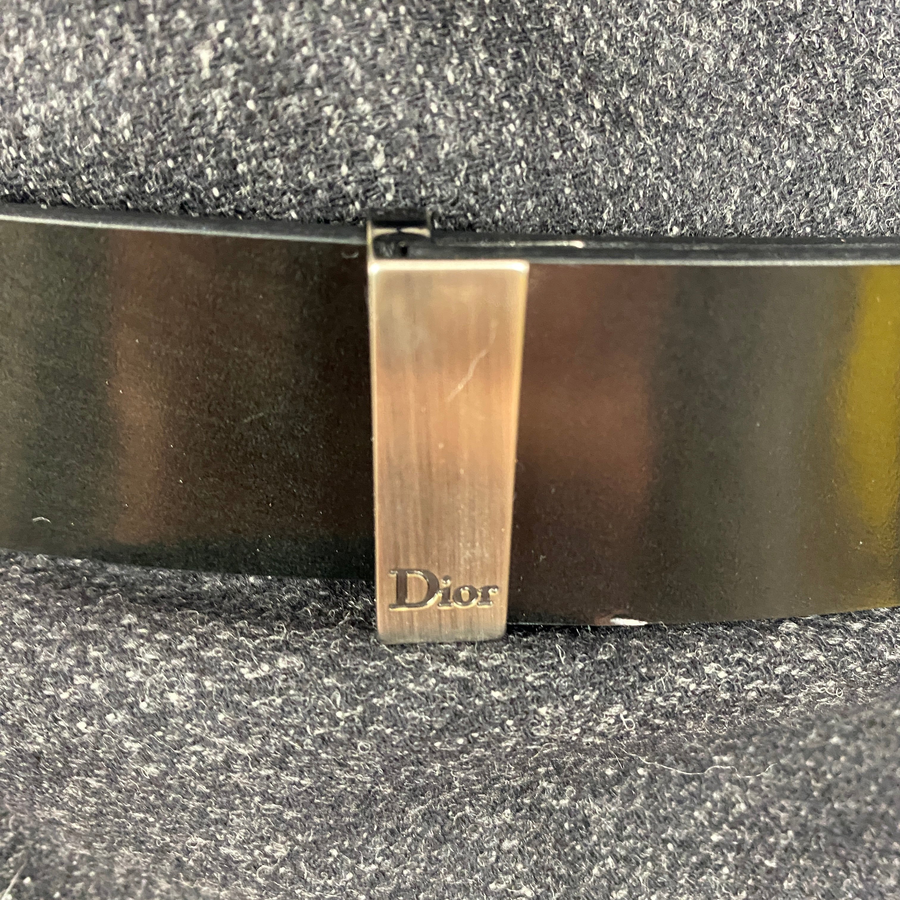 Christian Dior Charcoal Wool & Angora Cap Sleeve Shift Dress L