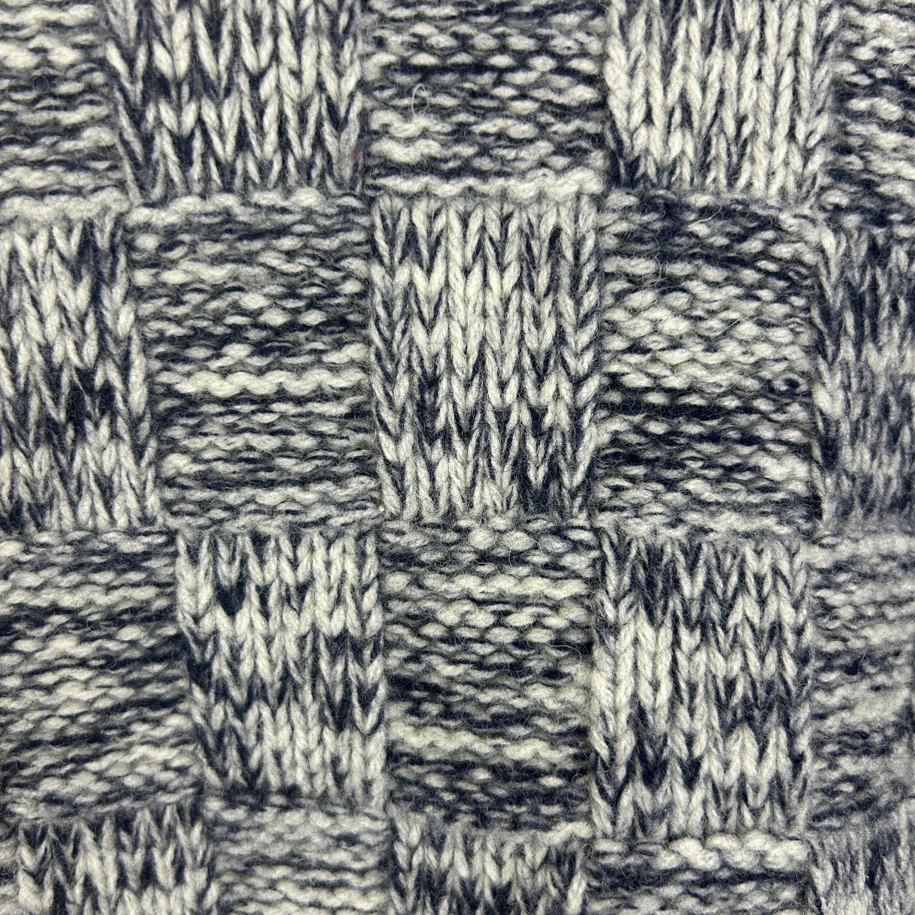 Victoria Beckham Navy & Ivory Basketweave Chunky Wool Sweater M