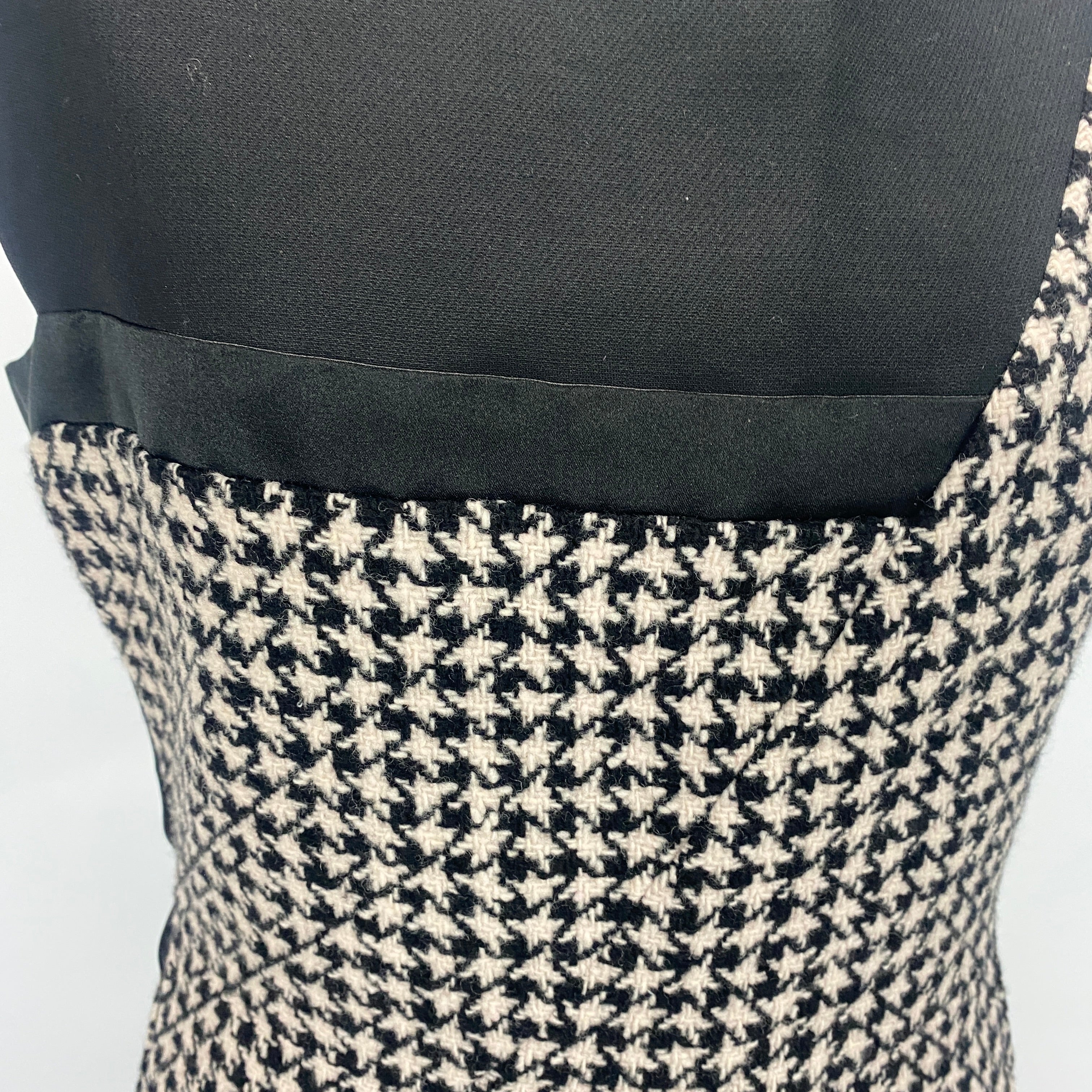 Christian Dior Black & Ivory Cashmere Cannage Check Dress L