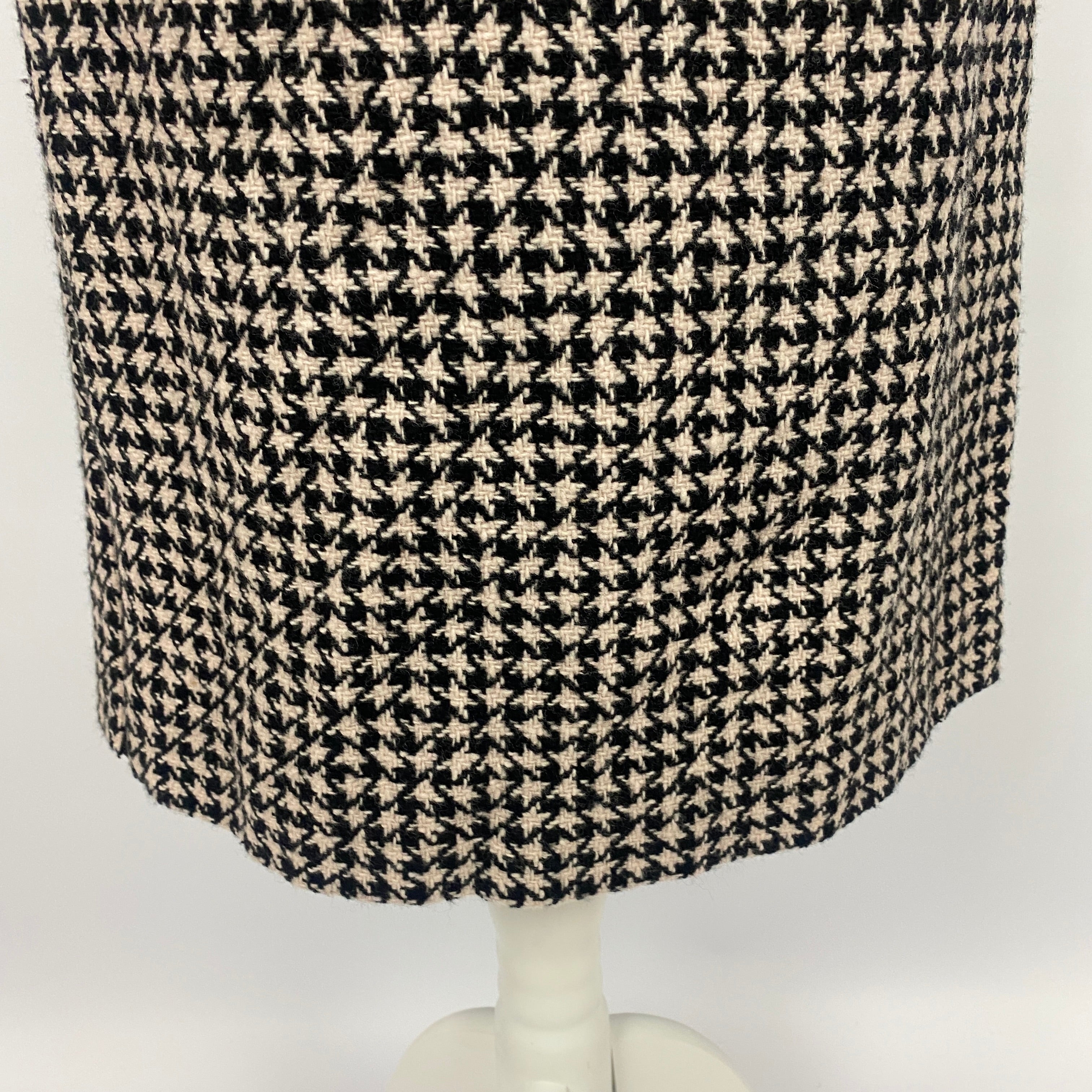 Christian Dior Black & Ivory Cashmere Cannage Check Dress L