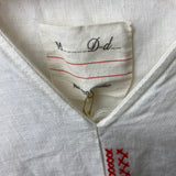 Maison D-Due New £300 Embroidered Ecru Linen Dress S/M/L