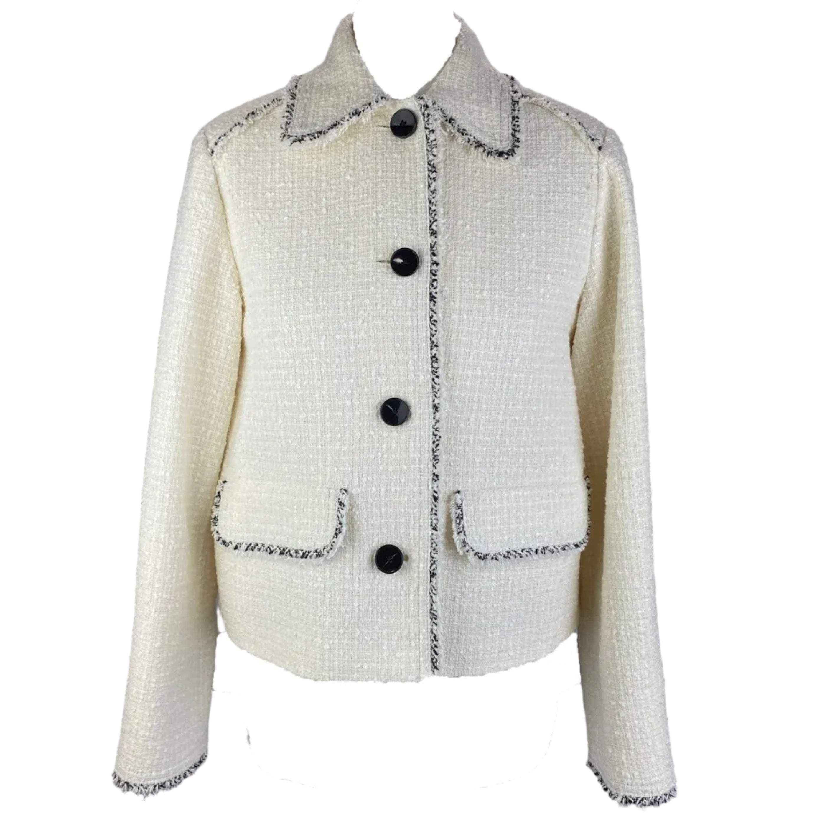 Me&Em New £325 Ivory & Black Tweed Jacket XS