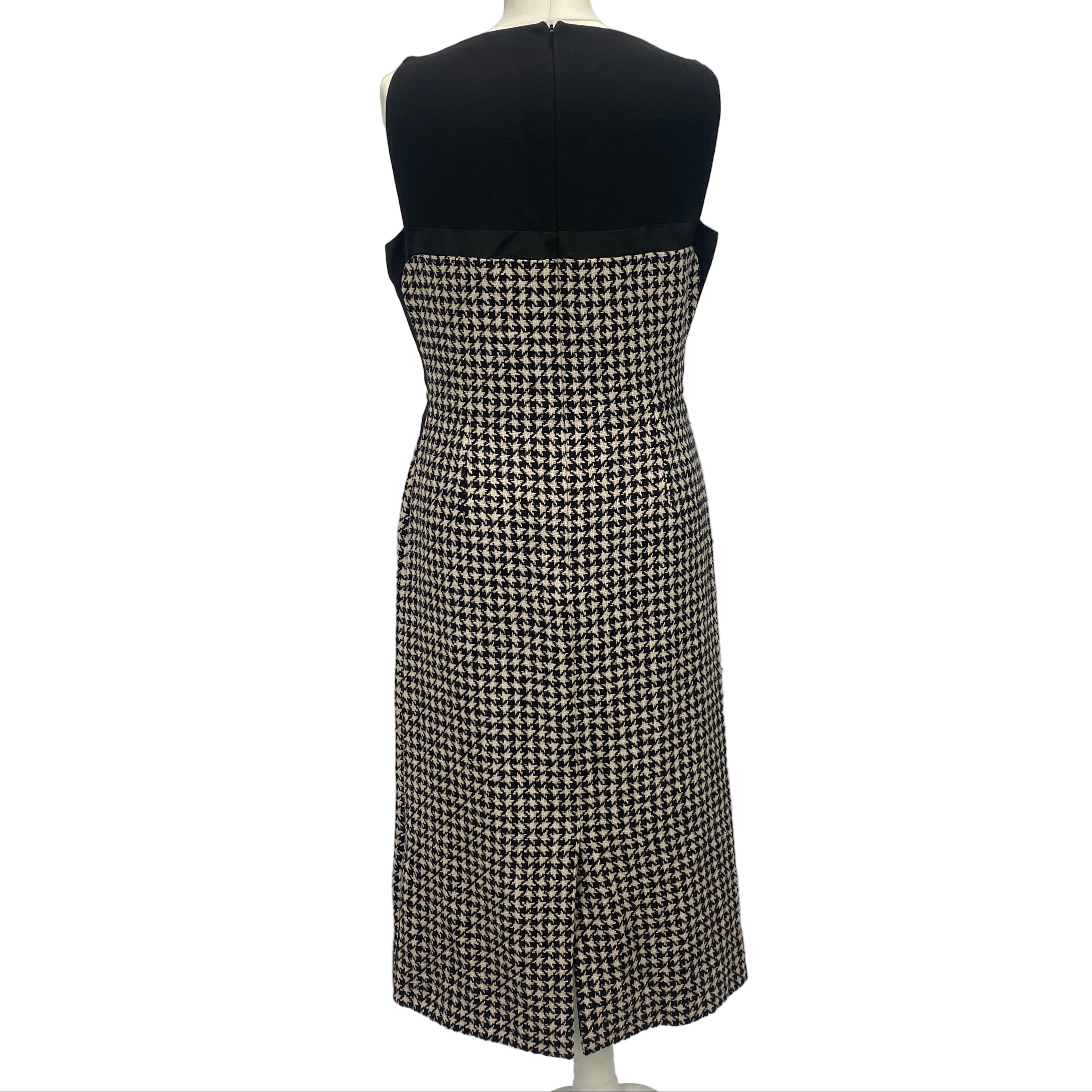 Christian Dior Black & Ivory Cashmere Cannage Check Dress L