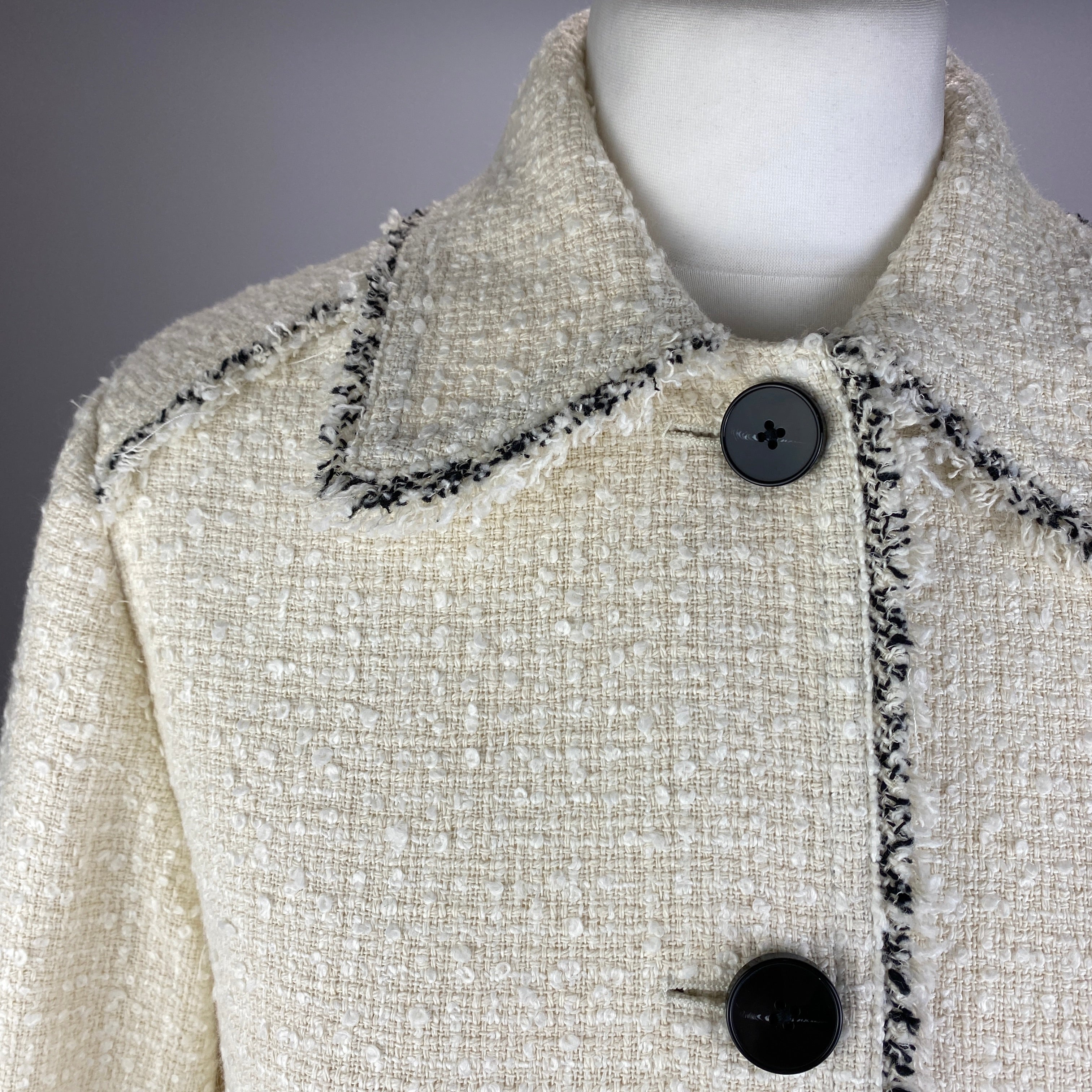 Me&Em New £325 Ivory & Black Tweed Jacket XS