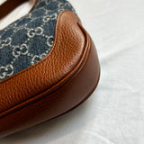 Gucci Small Denim GG & Tan Leather 1961 Jackie Shoulderbag
