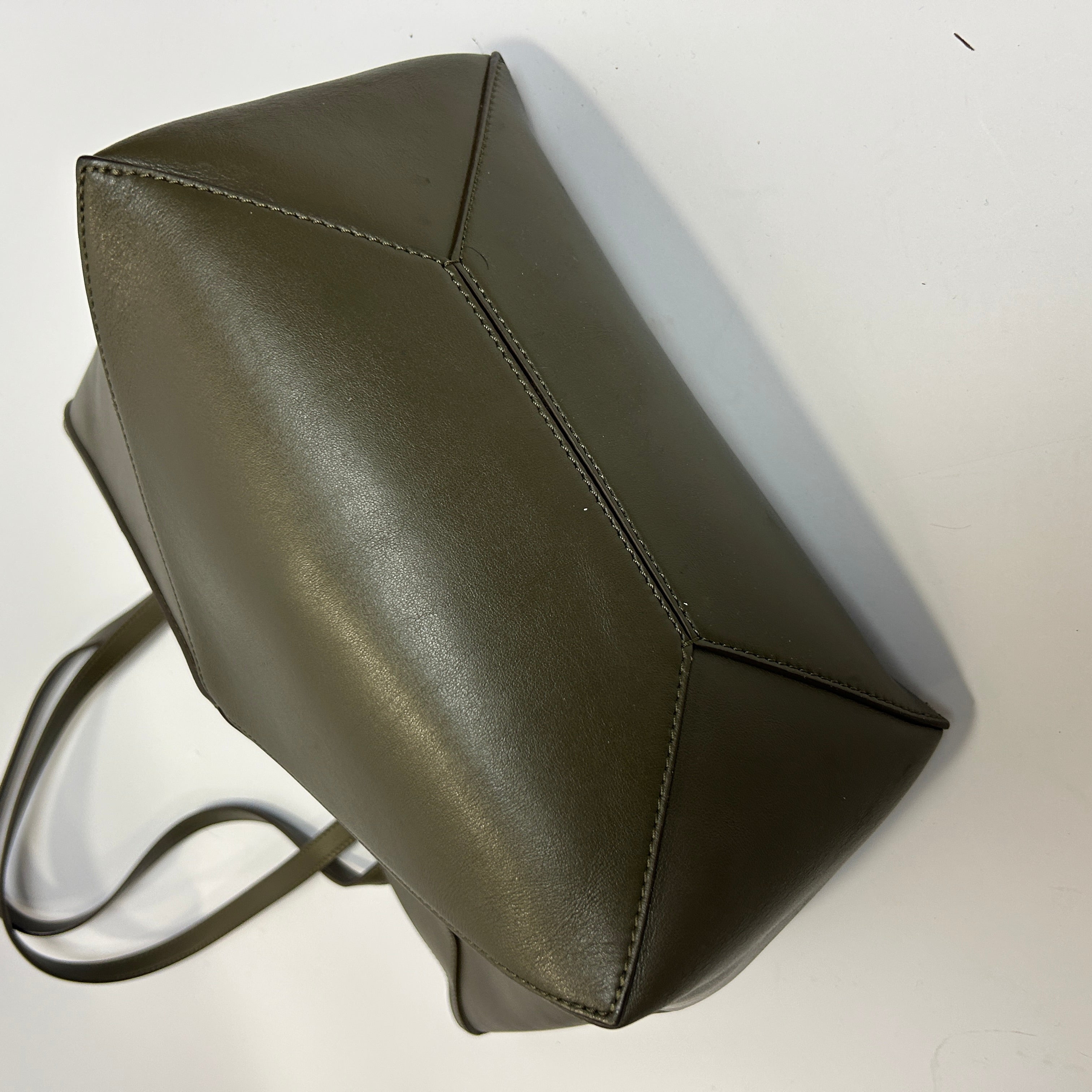 Loewe New £1550 Dark Khaki Puzzle Fold Tote Bag