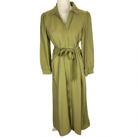 Ba&Sh Pale Olive Belted Shirtdress S