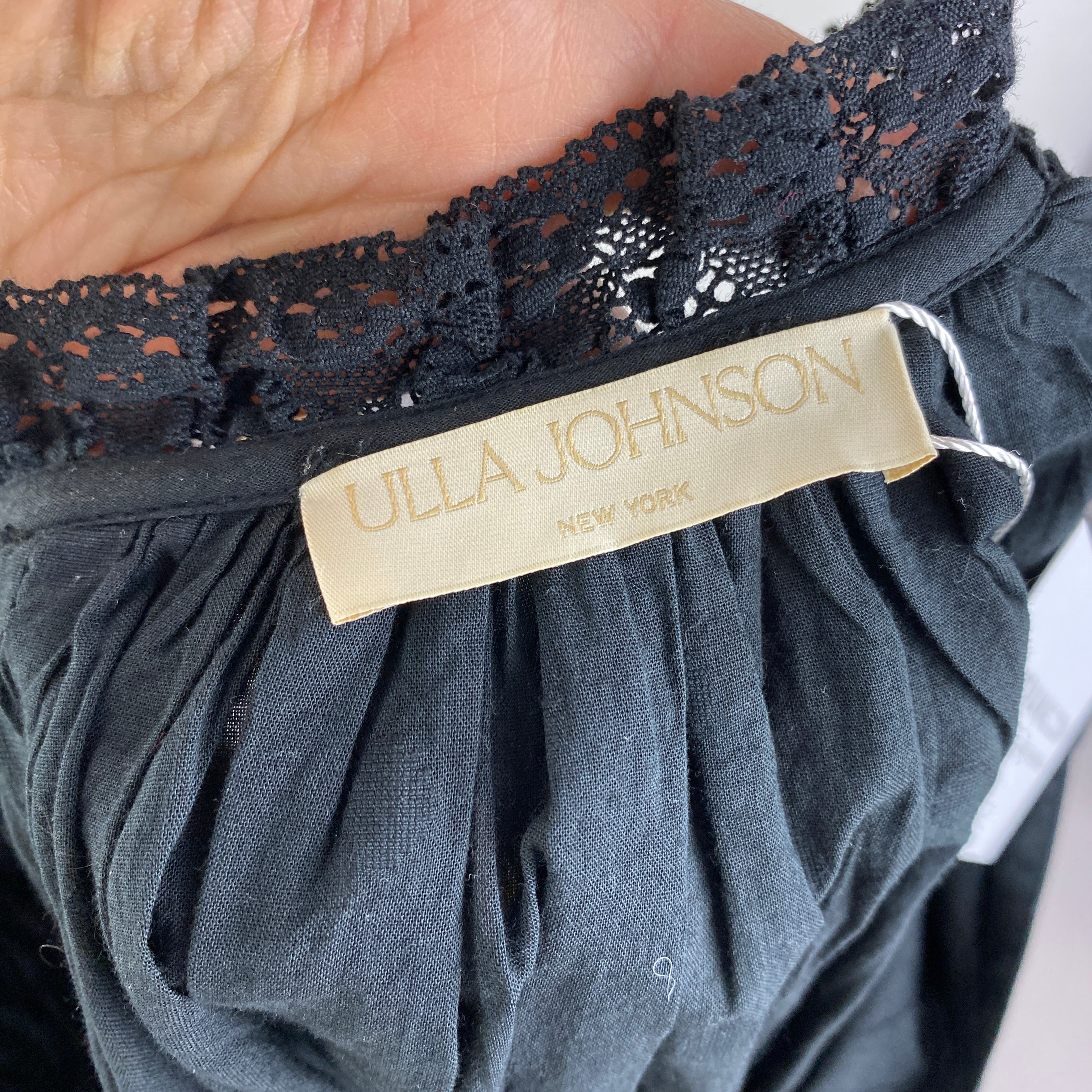 Ulla Johnson New Black Embroidered Cotton Top S