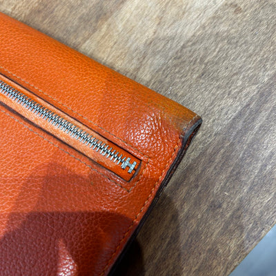 Hermes Orange Dogon Leather Wallet