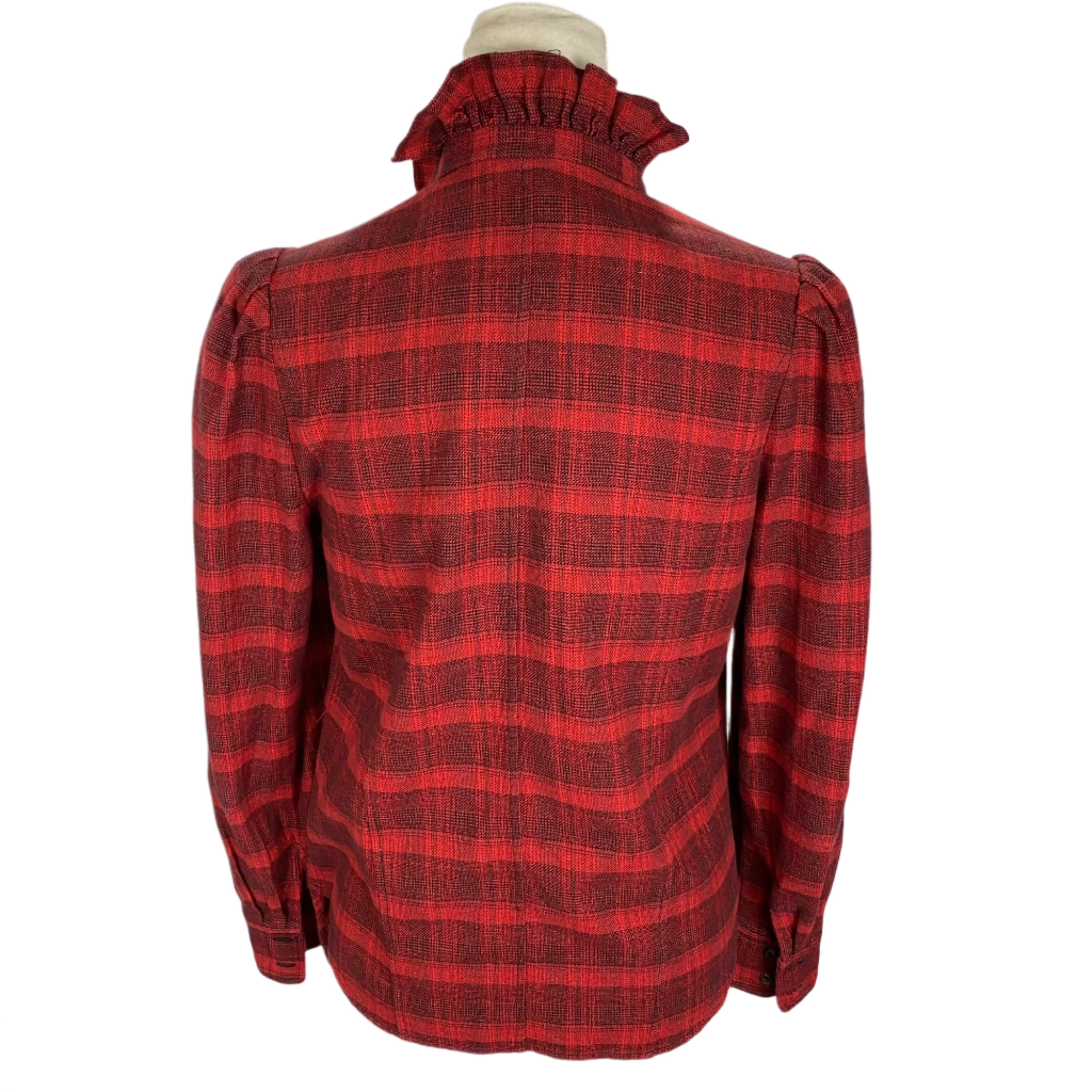 Isabel Marant Etoile Red Plaid Brushed Cotton Blouse M