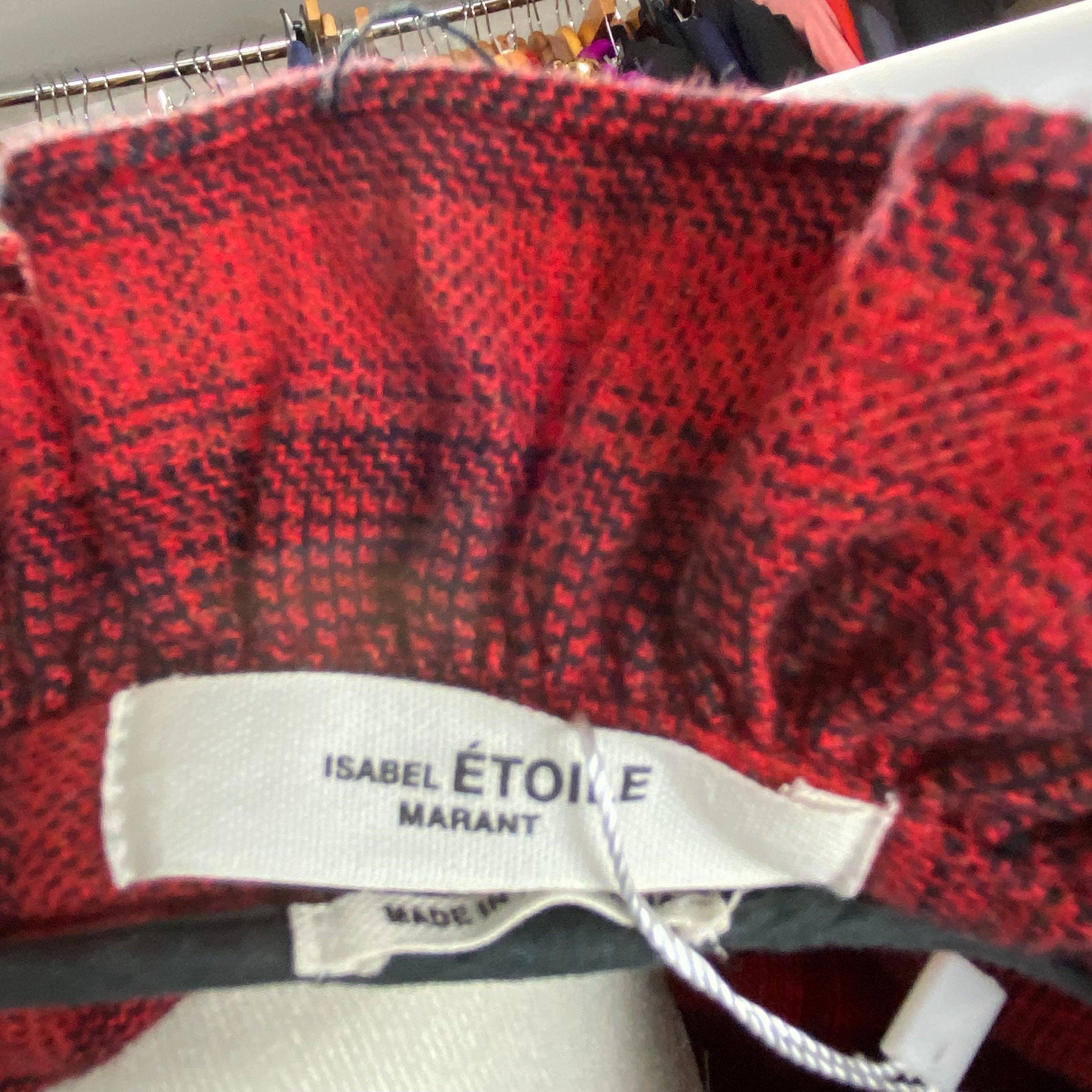 Isabel Marant Etoile Red Plaid Brushed Cotton Blouse M