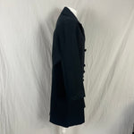 Alaia £2830 Black Coated & Belted Cotton Coat S