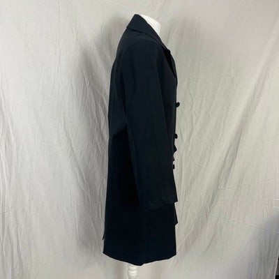 Alaia £2830 Black Coated & Belted Cotton Coat S