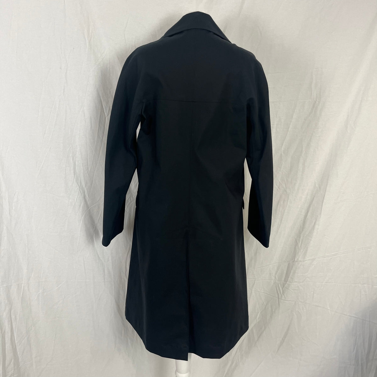 Alaia £2830 Black Coated & Belted Cotton Coat S