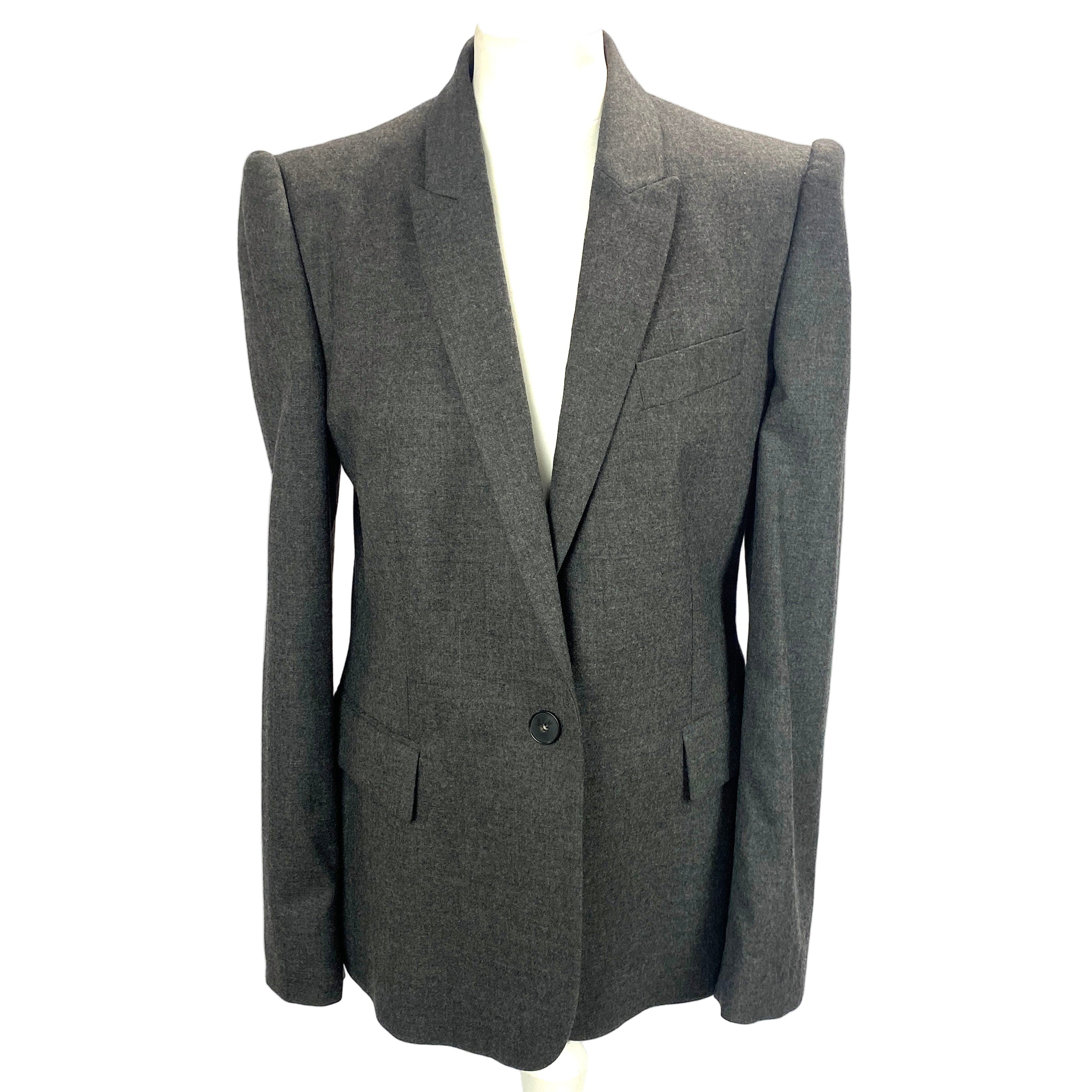 Stella McCartney Charcoal Wool Skinny Lapel Jacket M