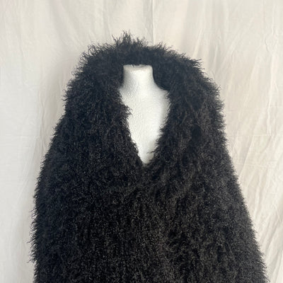 Vaquera Brand New £700 Black Oversized Faux Fur Stole