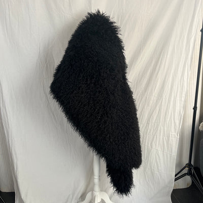 Vaquera Brand New £700 Black Oversized Faux Fur Stole