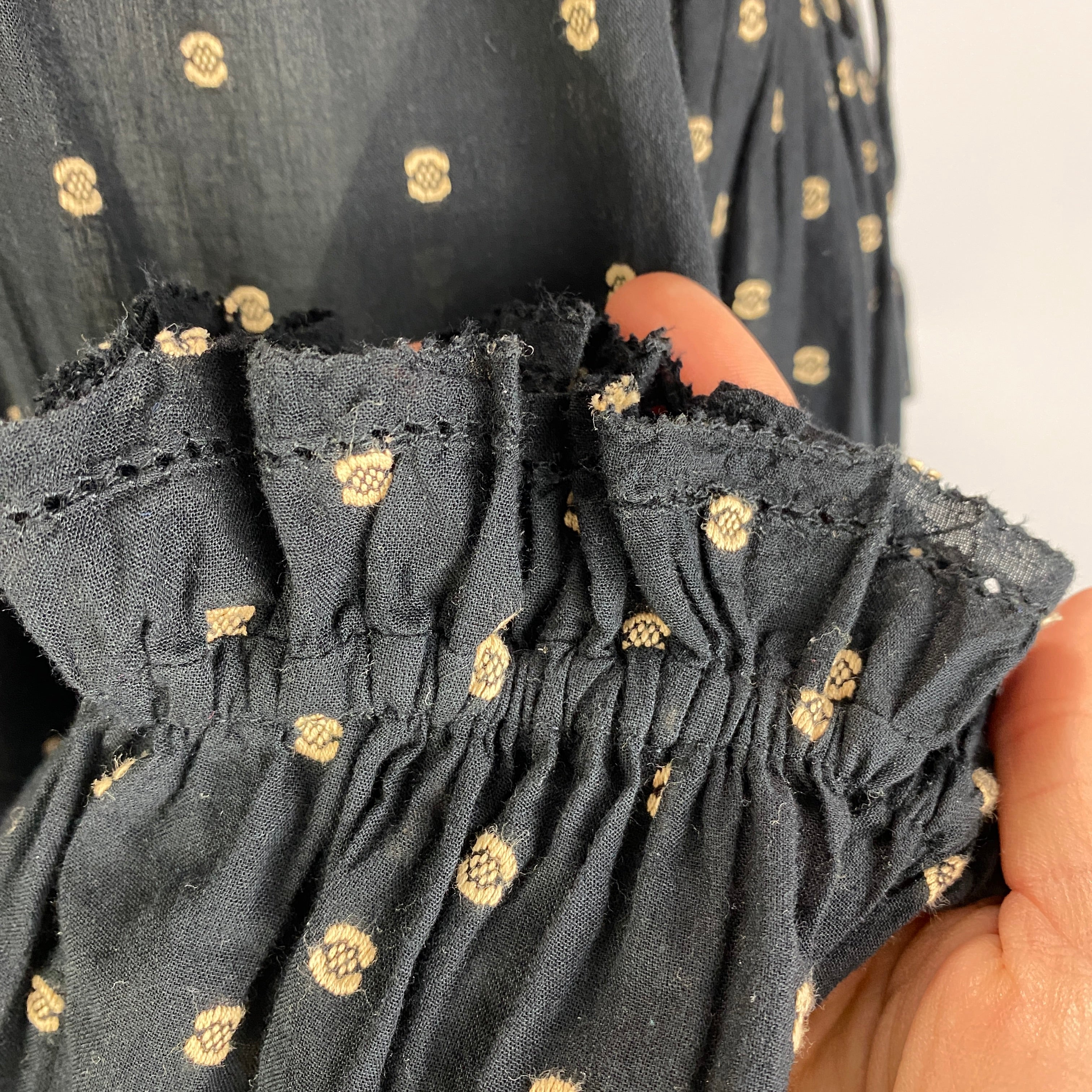 Ulla Johnson New Black & Vanilla Embroidered Cotton Top M