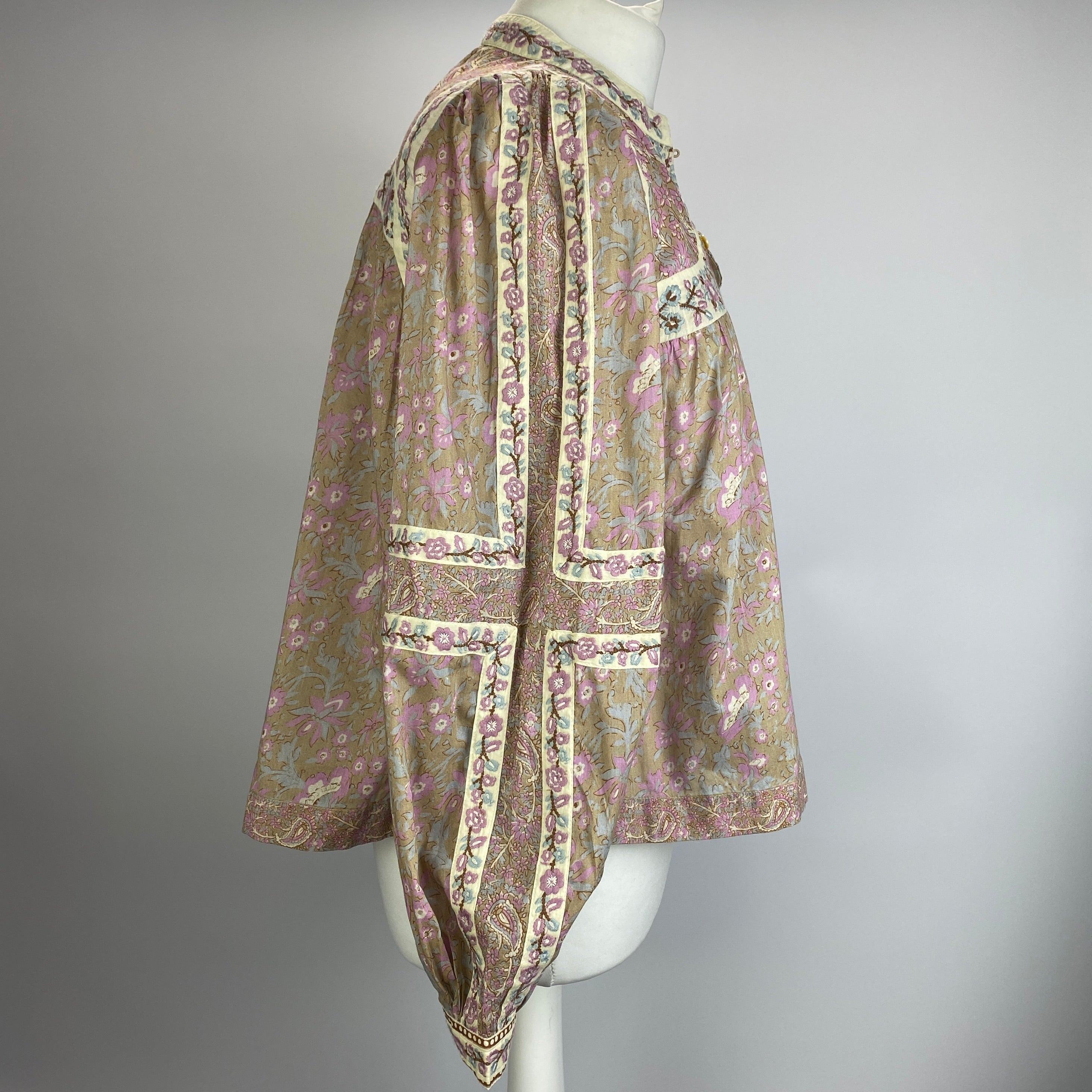 Sea New York New Beige & Lilac Embroidered Cotton Top M