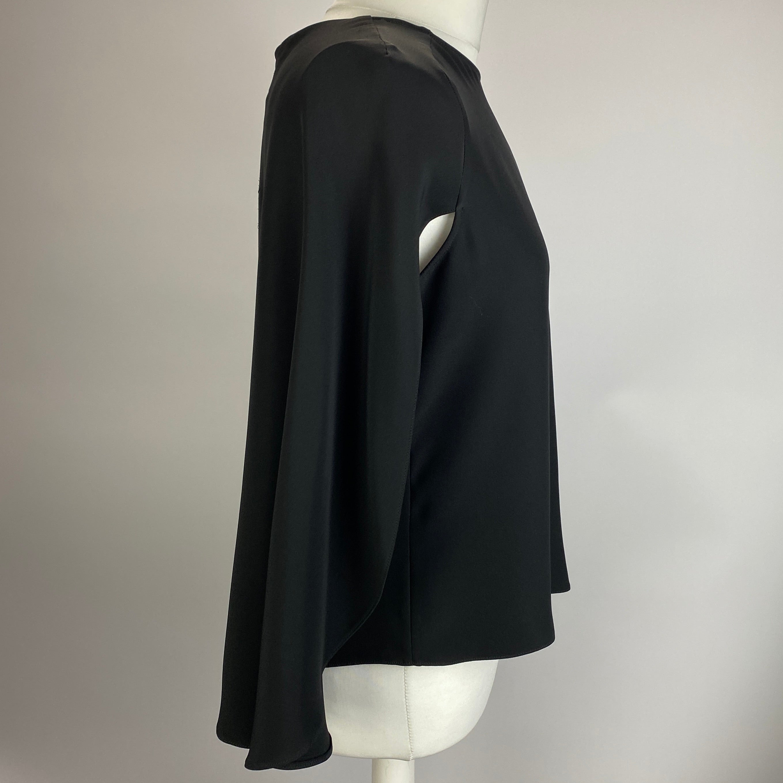 Armani Collezioni New Black Crepe Cape Top S